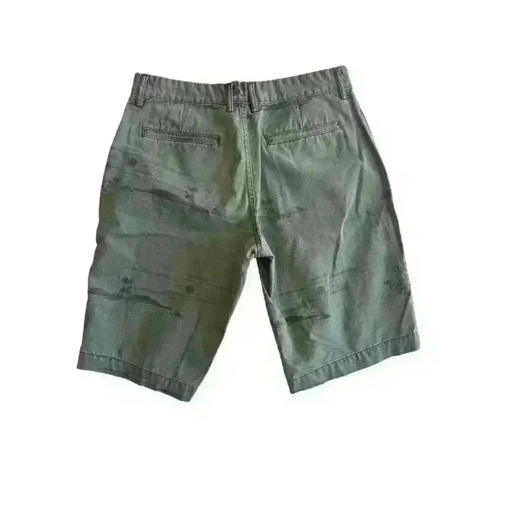 Retro Boys Gap Shorts Size 20 Waist 100% Cotton Green Beach Seen Soft Belt Loops